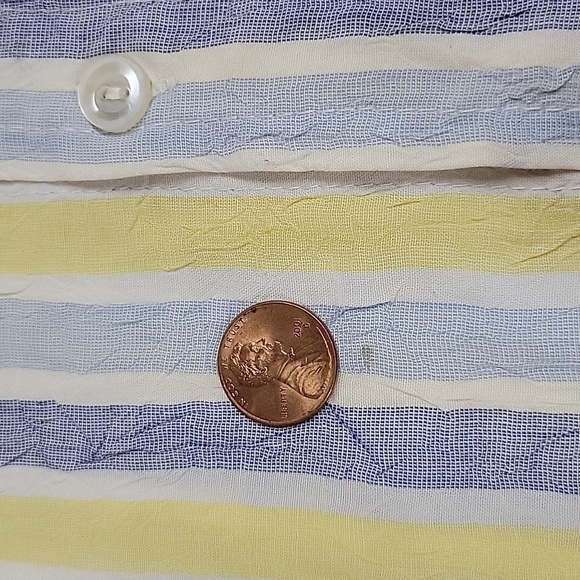Men's Callan Vintage Striped Shirt Crushed/Creped Material, Size XL - Picture 6 of 7